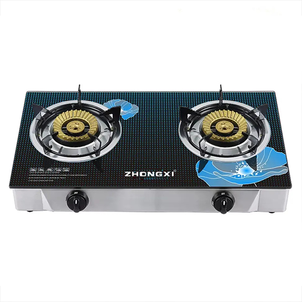 JE-SGS0146 Factory Supply Double Burner Energy Saving Modern Style Household Gas Stove Smooth Ceramic Tabletop Gas Cooker