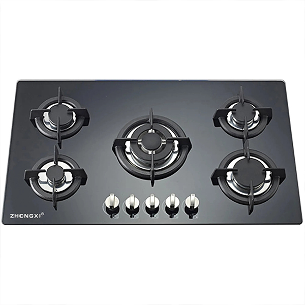 Home Use Tempered Glass Top LPG NG Gas Stove Kitchen Cooking Appliance 5 Burners Built In Gas Cooktops Burner Gas Hob