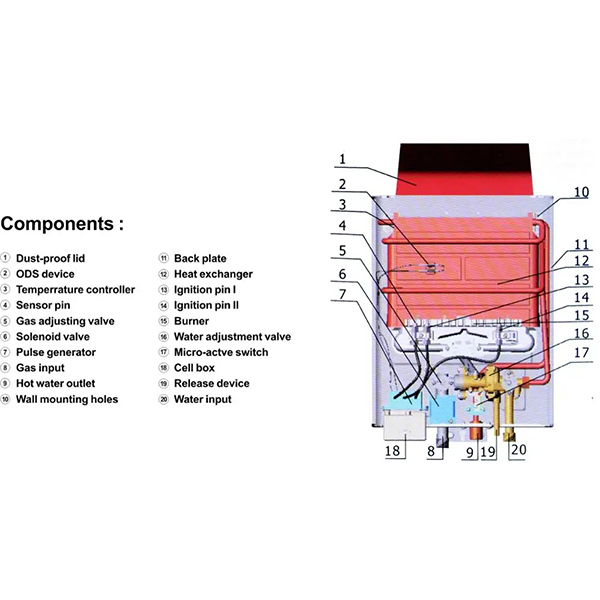 calentador de agua a gas Wall Mounted Hotel Bathroom Gaz Gas Water Heater Tankless Instant LPG Water Heater Domestic NG Geyrser